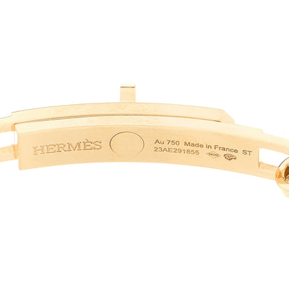 Hermes 18K Yellow Gold Diamond Pave PM Kelly Chaine Bracelet ST 3 of 4