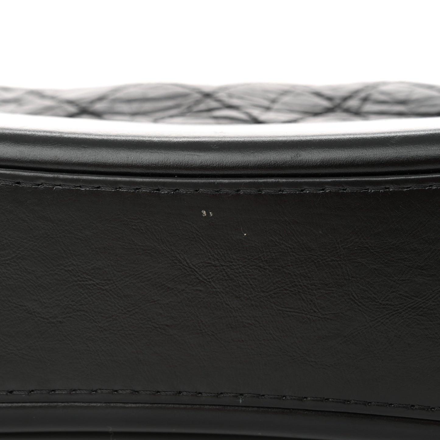 Aged Calfskin Quilted Small Gabrielle Logo Hobo Black