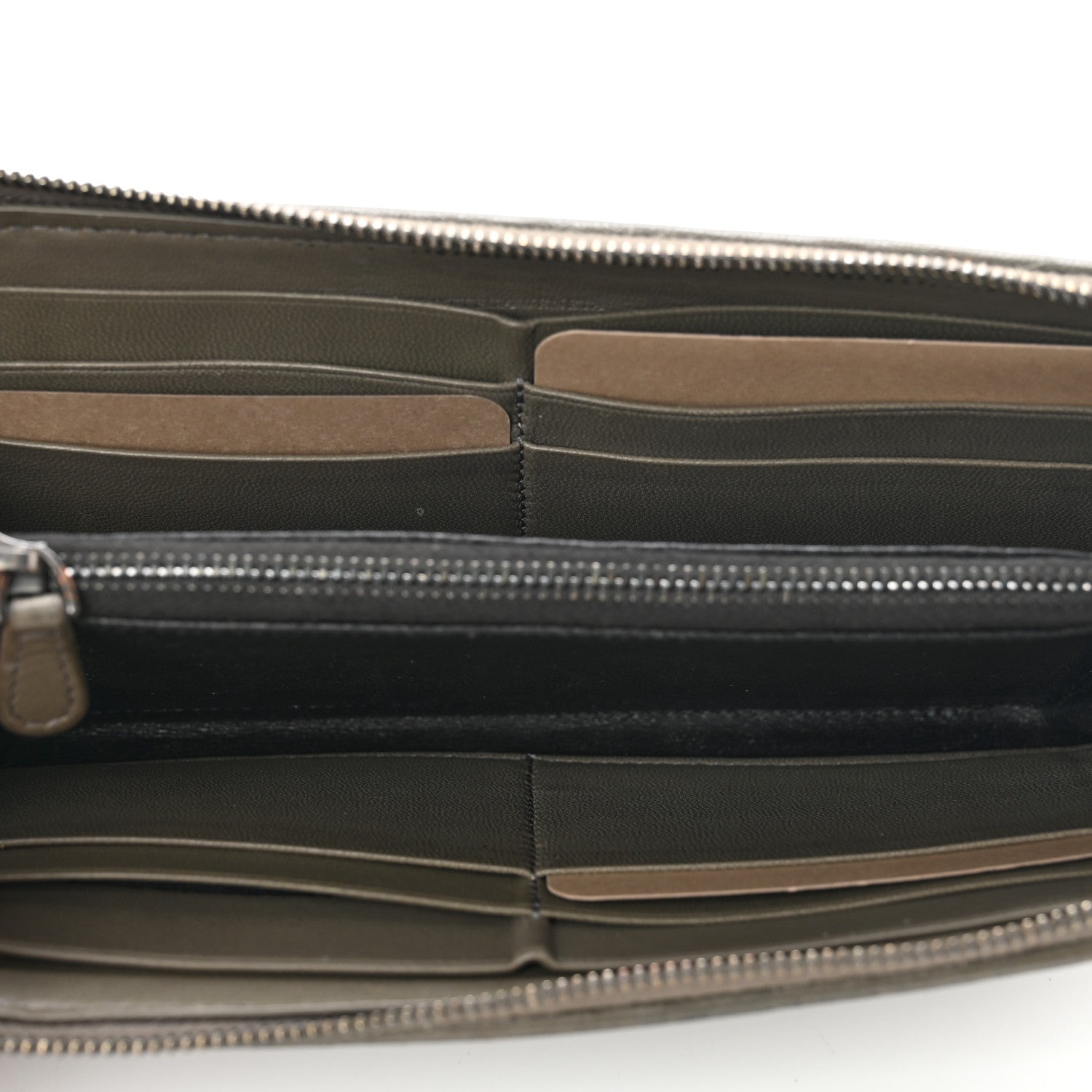 Bottega Veneta Nappa Intrecciato Half Zip Around Wallet Mud 5 of 11
