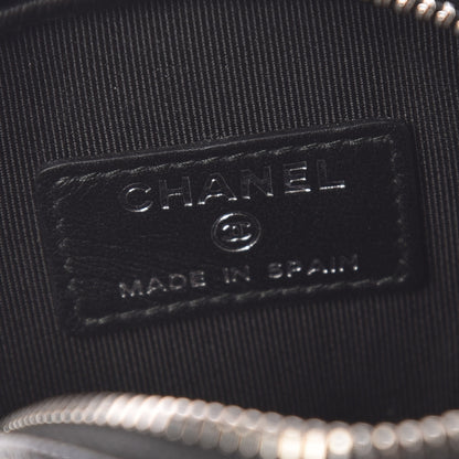 Chanel Metallic Caviar Quilted Zip Around Classic Coin Purse Black 6 of 8