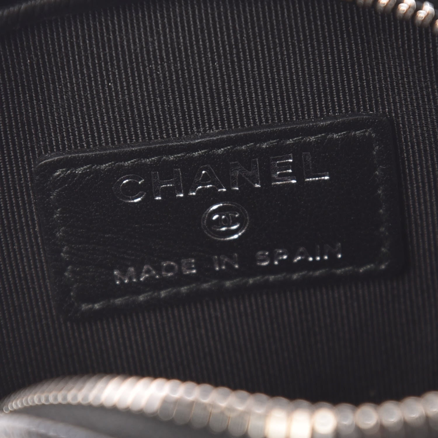 Chanel Metallic Caviar Quilted Zip Around Classic Coin Purse Black 6 of 8