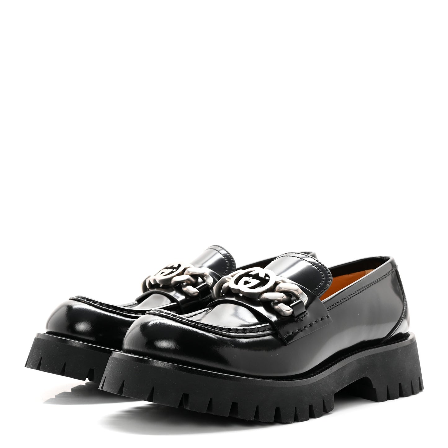 Cordovan Lux Womens Jeanne Platform Lug Sole 30/45mm Loafers 39 Black