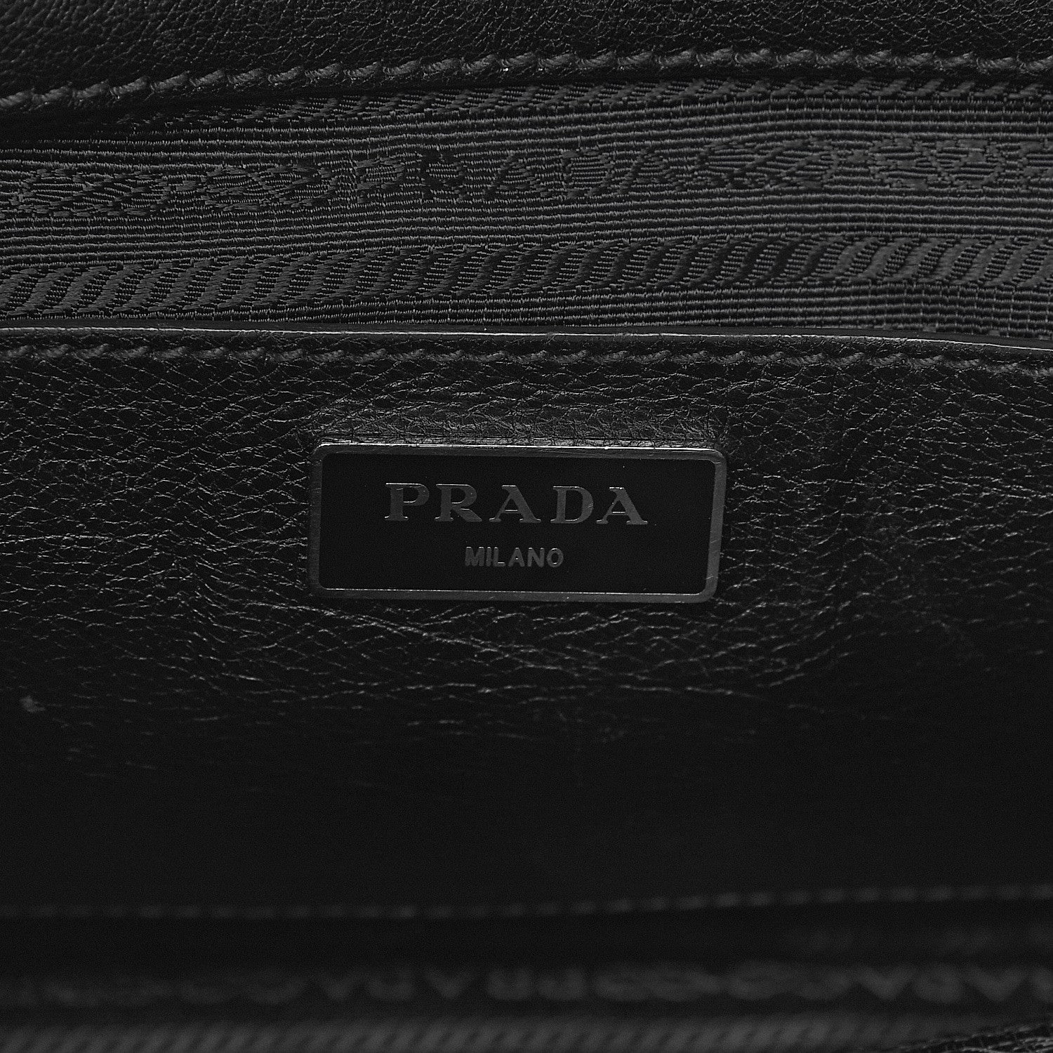 Prada Glace Calf Twin Pocket Fringe Tote Black 6 of 16