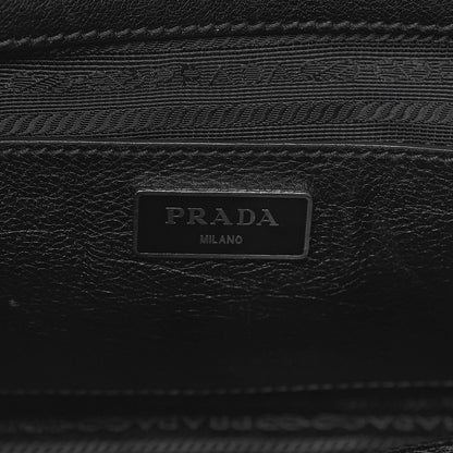 Prada Glace Calf Twin Pocket Fringe Tote Black 6 of 16