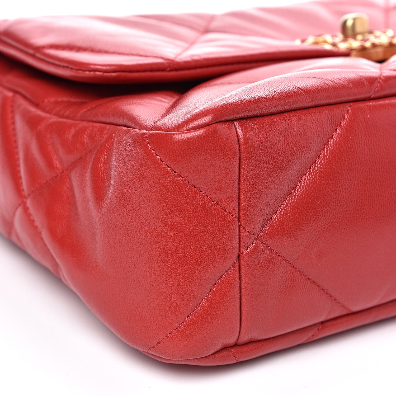 Chanel Goatskin Quilted Large 19 Flap Red 7 of 10
