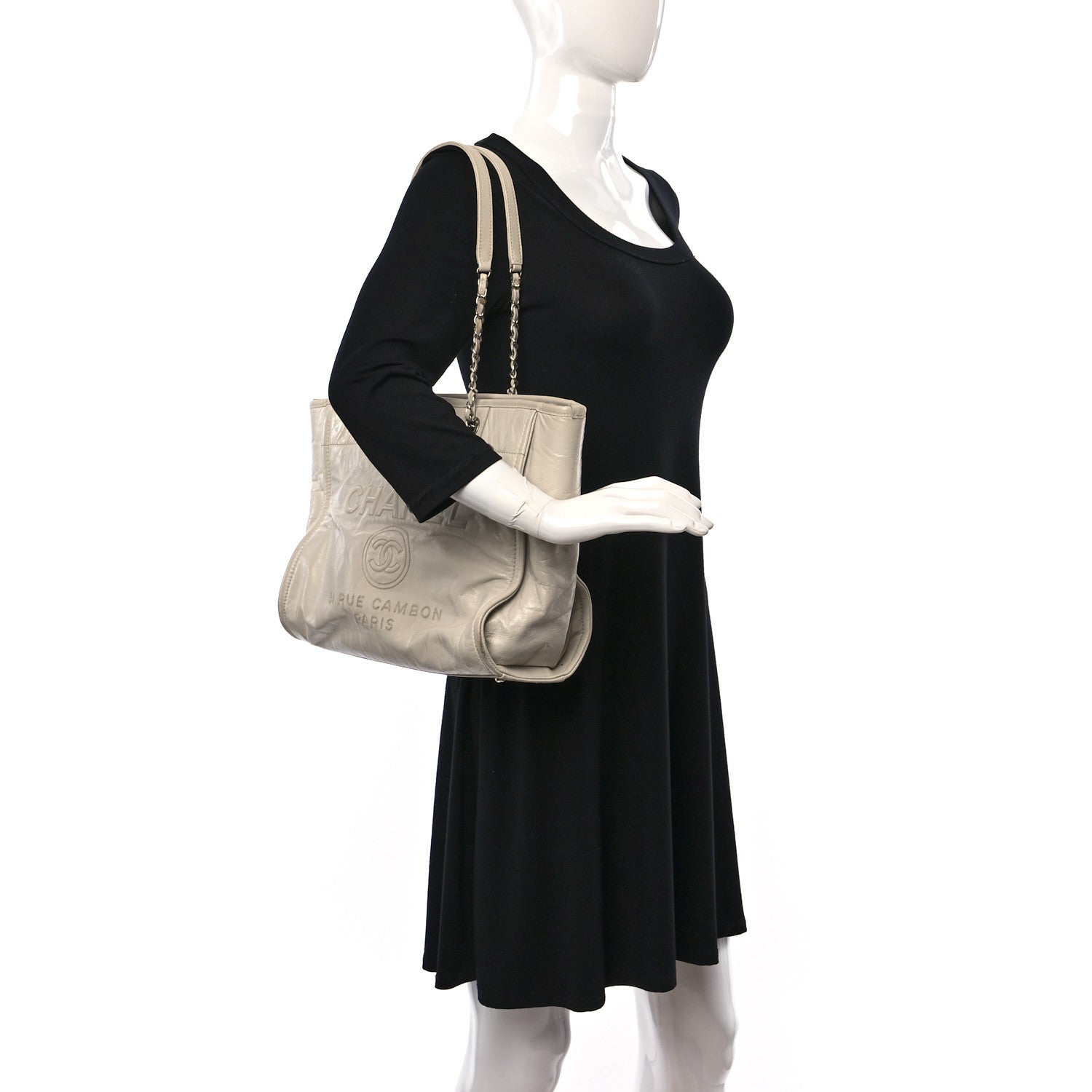 Chanel Glazed Calfskin Small Deauville Tote Ecru 2 of 11