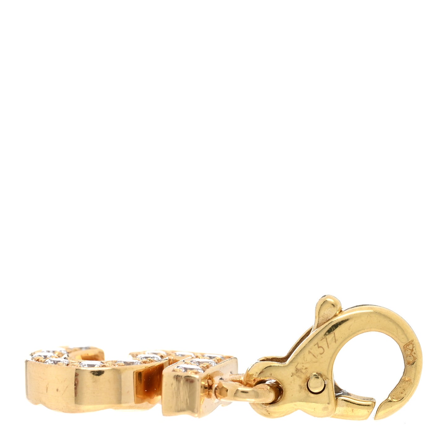 18K Yellow Gold Diamond Number 5 Charm