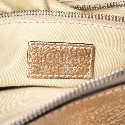 Chloe Metallic Calfskin Buckle Tote Gold 8 of 16