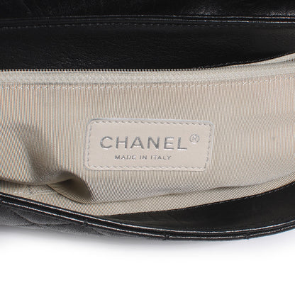 Chanel Washed Lambskin Chain Around Maxi Flap Bag Black 6 of 7