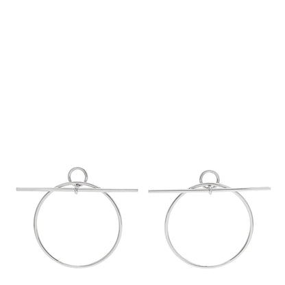 Hermes Sterling Silver MM Loop Earrings 1 of 5