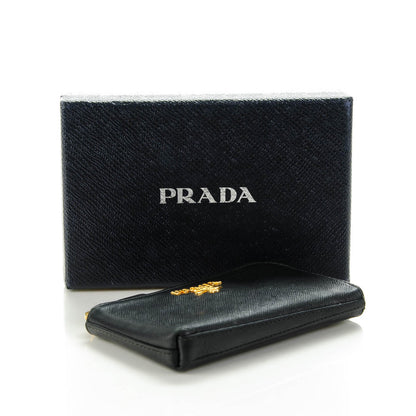 Prada Saffiano Zip Key Pouch Nero Black 4 of 7