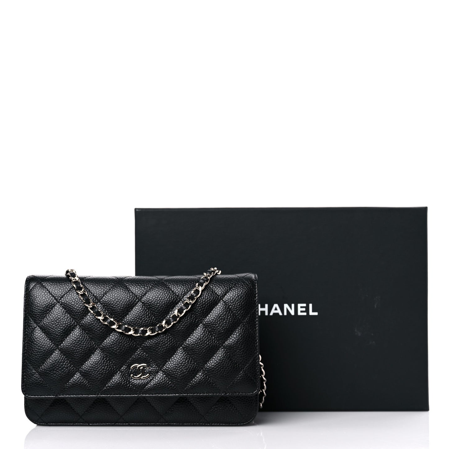 Caviar Quilted Wallet On Chain WOC Black