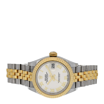 Rolex Stainless Steel 18K Yellow Gold 28mm Oyster Perpetual Datejust Watch Silver Roman 279173 2 of 4