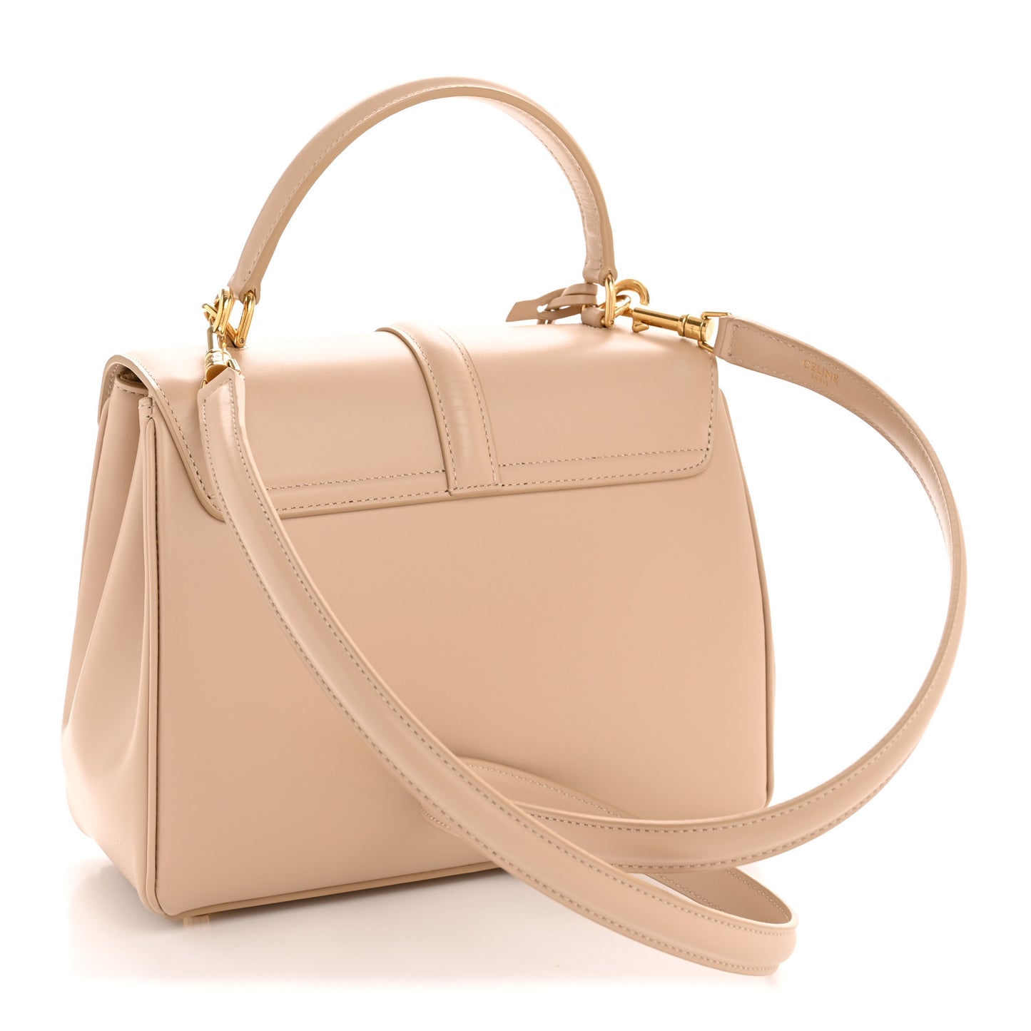 Satinated Calfskin Small 16 Top Handle Bag Nude