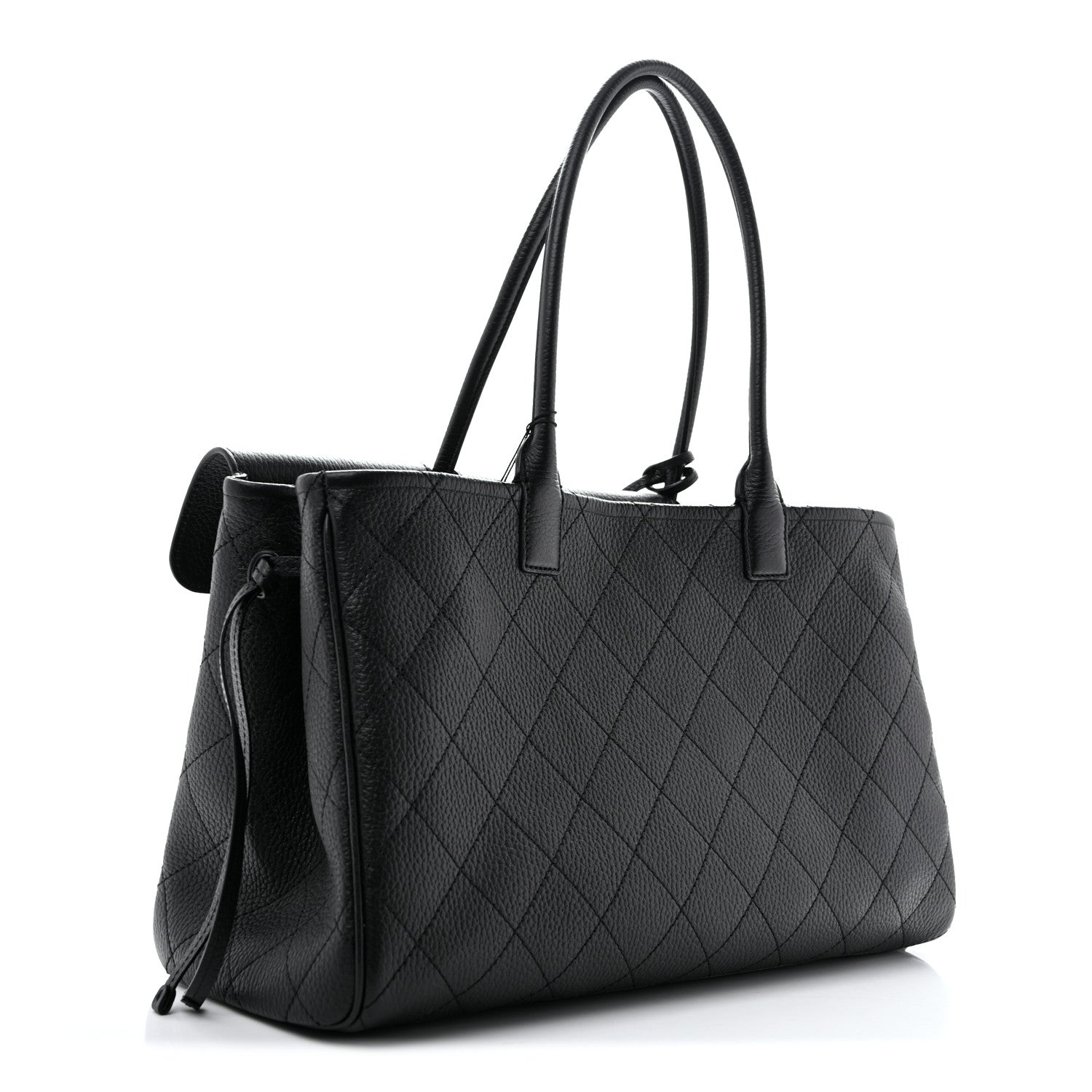 Chanel Grained Calfskin Stitched Urban Essentials Shopping Bag Black 3 of 12