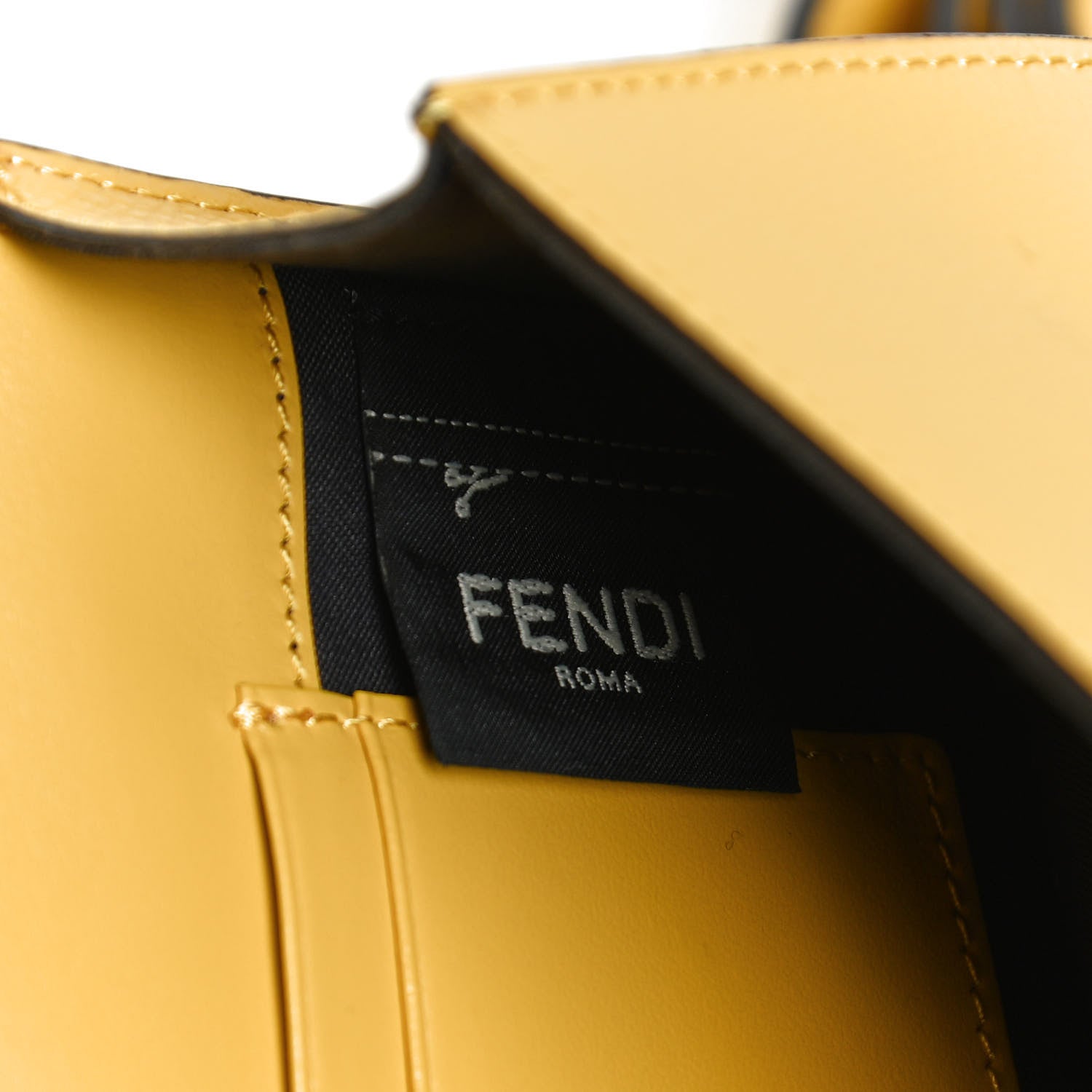 Fendi Vitello Cruise F is Fendi Bi-Color FF 1974 Embossed Envelope Belt Bag Maya Black Sunflower 7 of 10