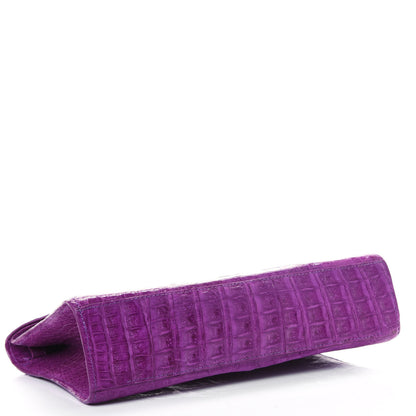 Nancy Gonzalez Crocodile Envelope Shoulder Bag Purple 3 of 4