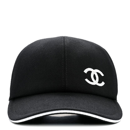 Chanel Cotton CC Cap Hat Black White 3 of 8