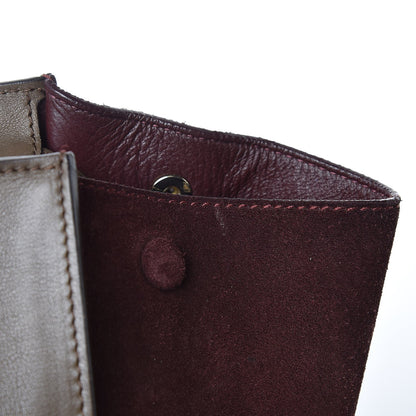 Celine Smooth Calfskin Suede Medium Tri-Color Trapeze Burgundy 10 of 21