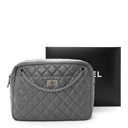 Chanel Aged Calfskin Quilted Large Reissue Camera Case Grey 16 of 16