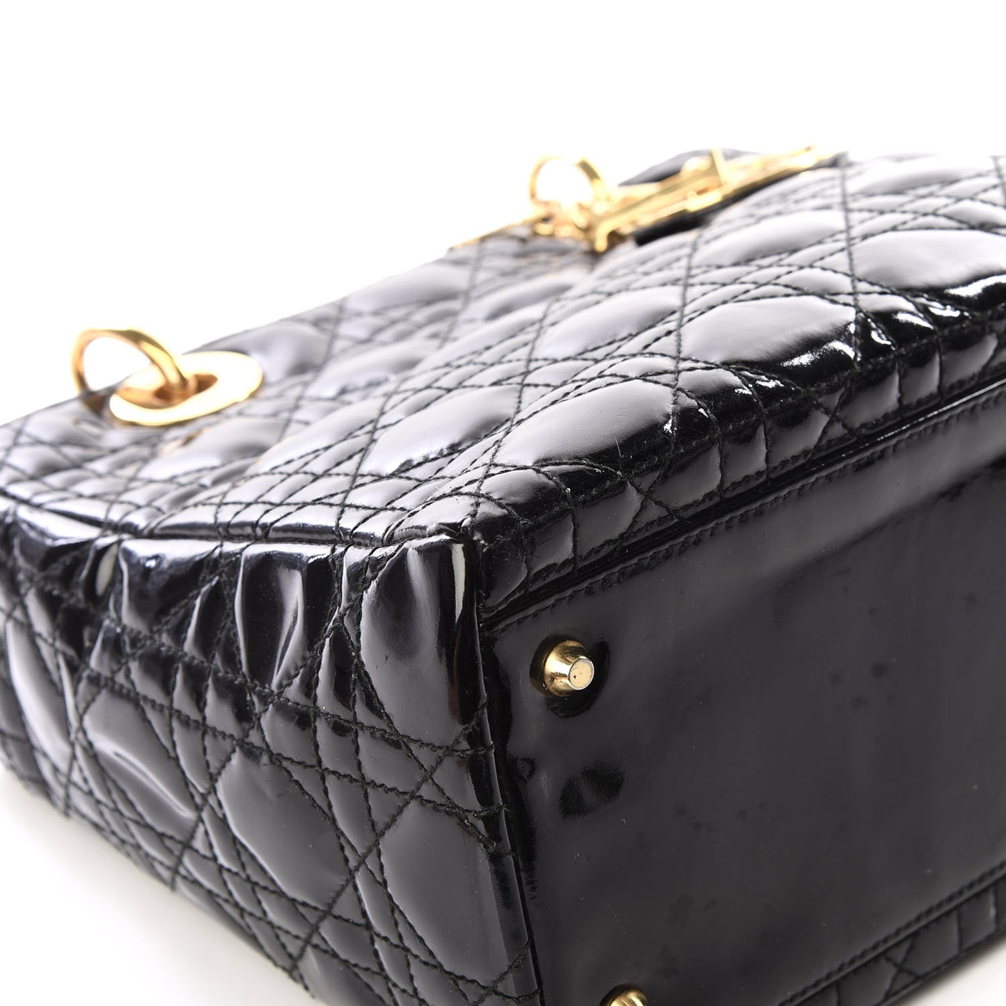 Patent Cannage Medium Lady Dior Black