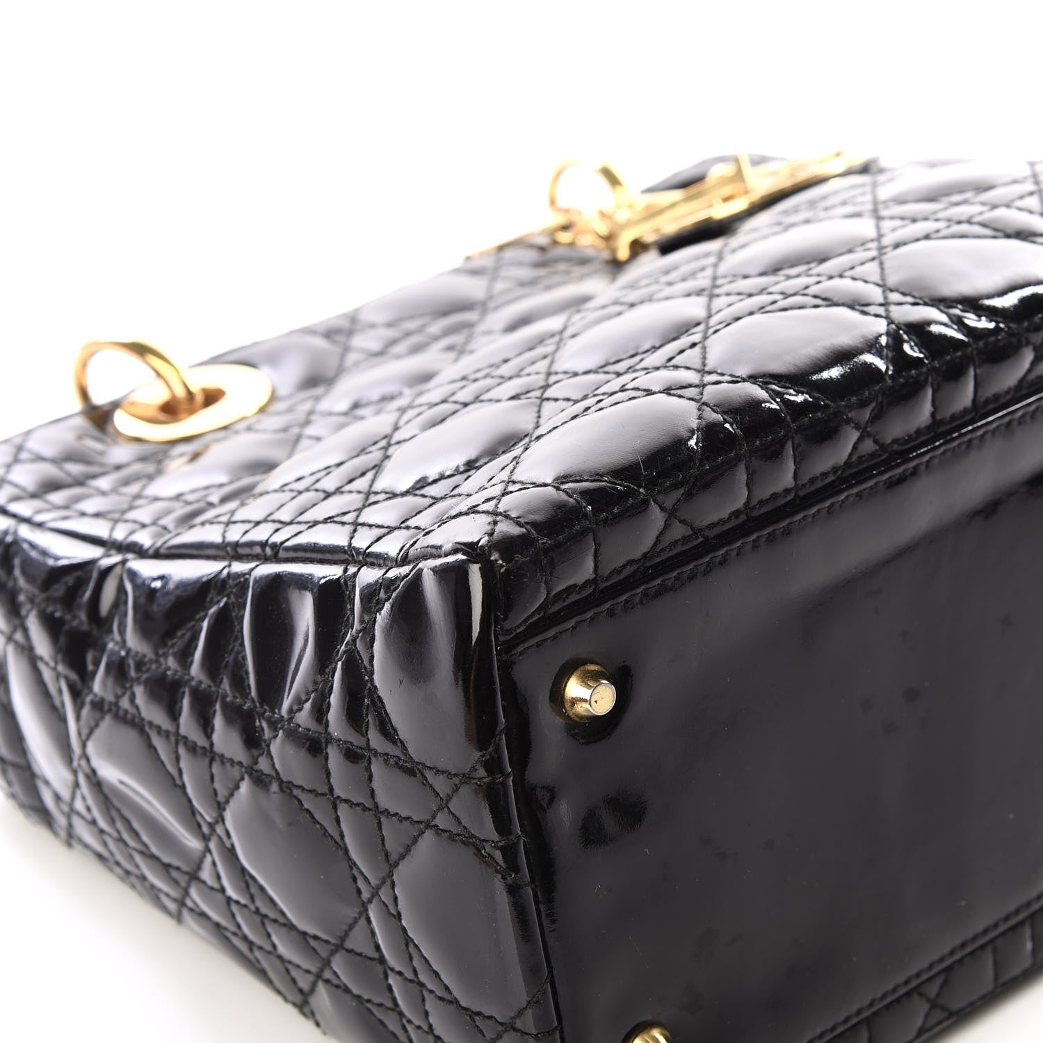 Christian Dior Patent Cannage Medium Lady Dior Black 5 of 13