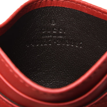 Gucci Calfskin Matelasse GG Marmont Card Holder Hibiscus Red 6 of 7