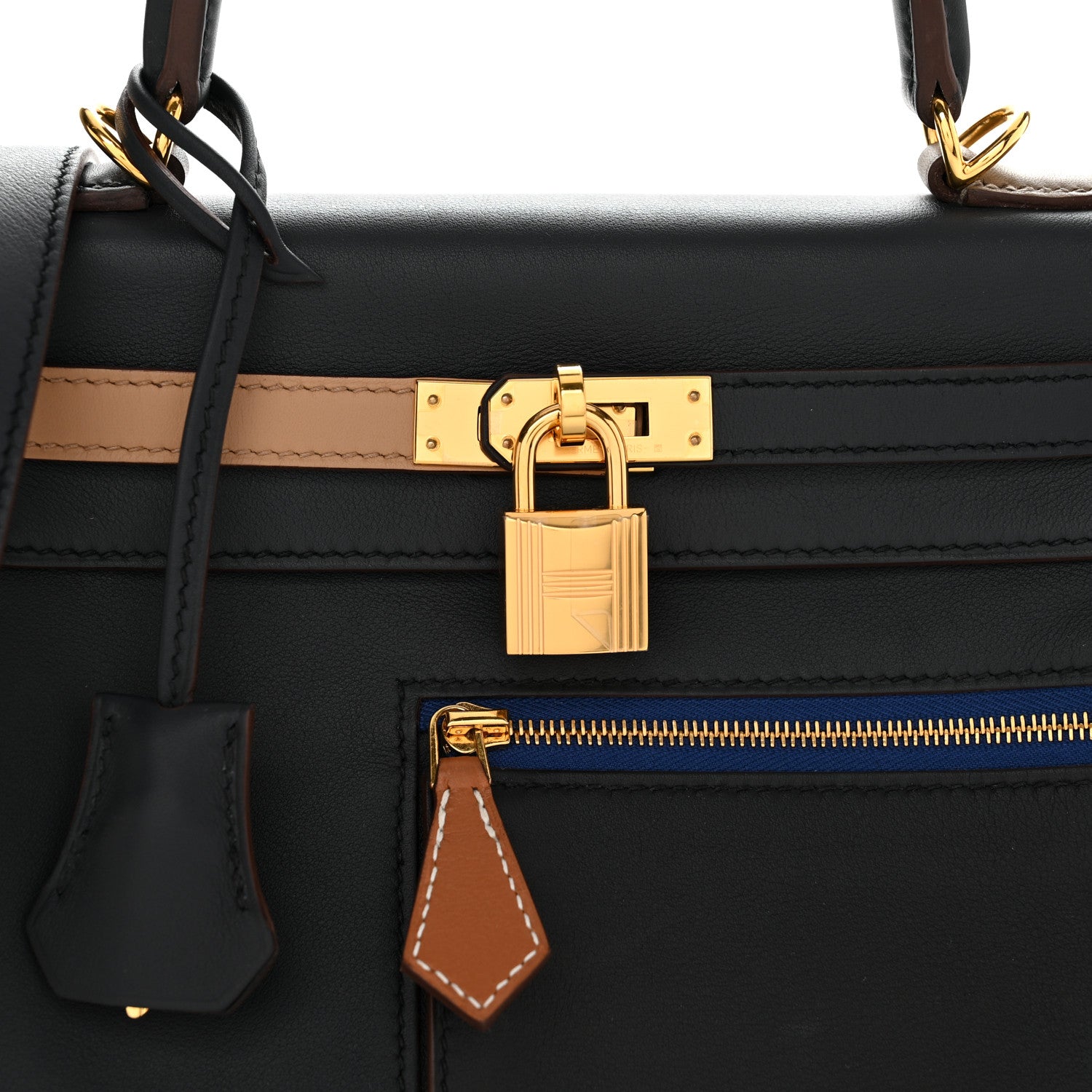 Hermes Swift Colormatic Kelly Retourne 25 Caban Black Chai Gold Etoupe 8 of 11