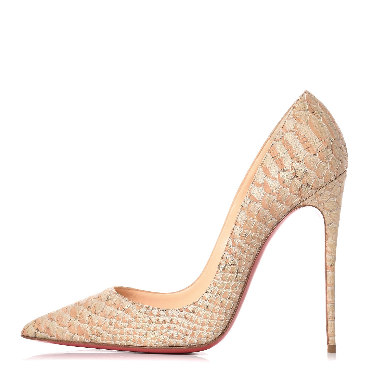 Christian Louboutin Liege Embossed So Kate 120 Pumps 38.5 Beige 1 of 9