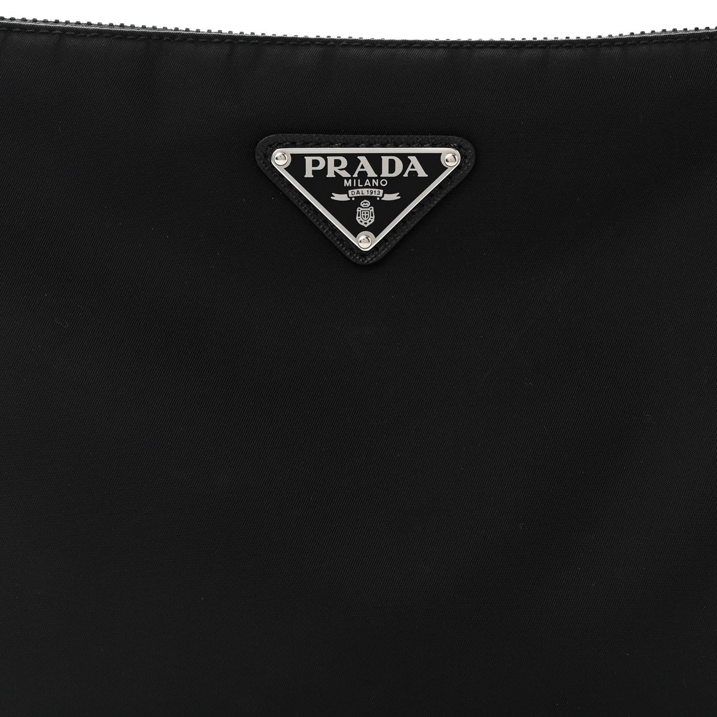 Re-Nylon Saffiano Pocket Zippered Shoulder Bag Black