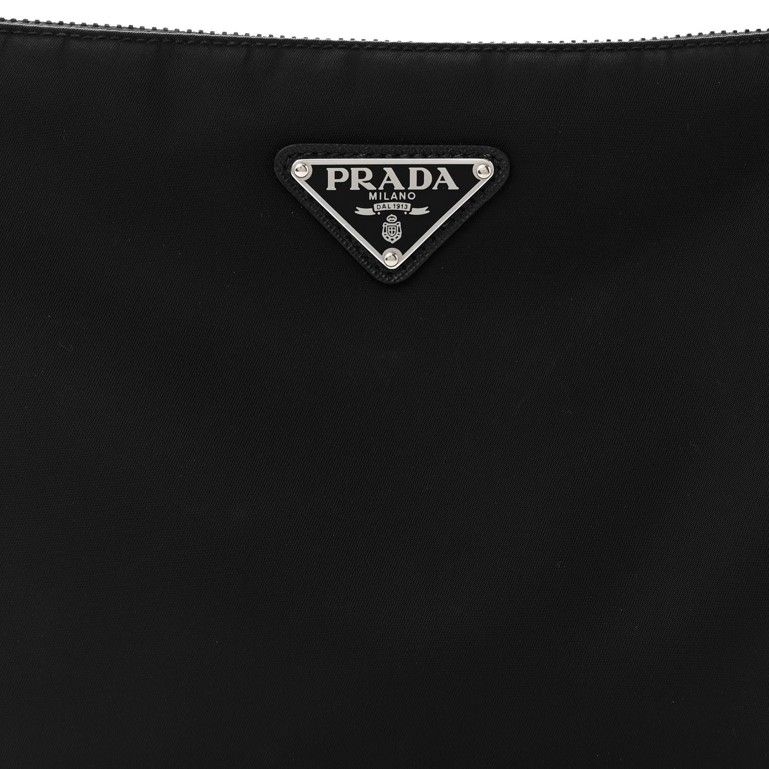 Prada Re-Nylon Saffiano Pocket Zippered Shoulder Bag Black 9 of 11