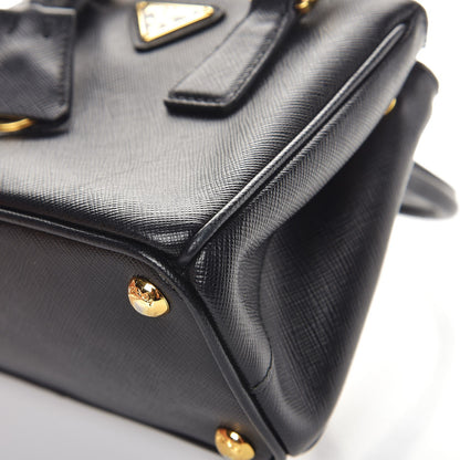 Prada Saffiano Lux Mini Galleria Double Zip Tote Black 11 of 11
