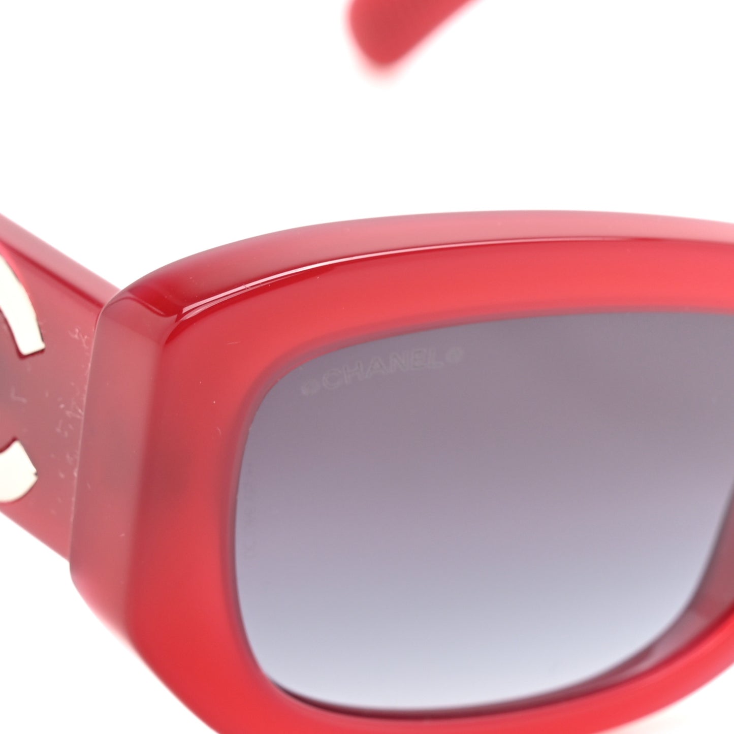 Acetate Rectangle Sunglasses 5493-A Red