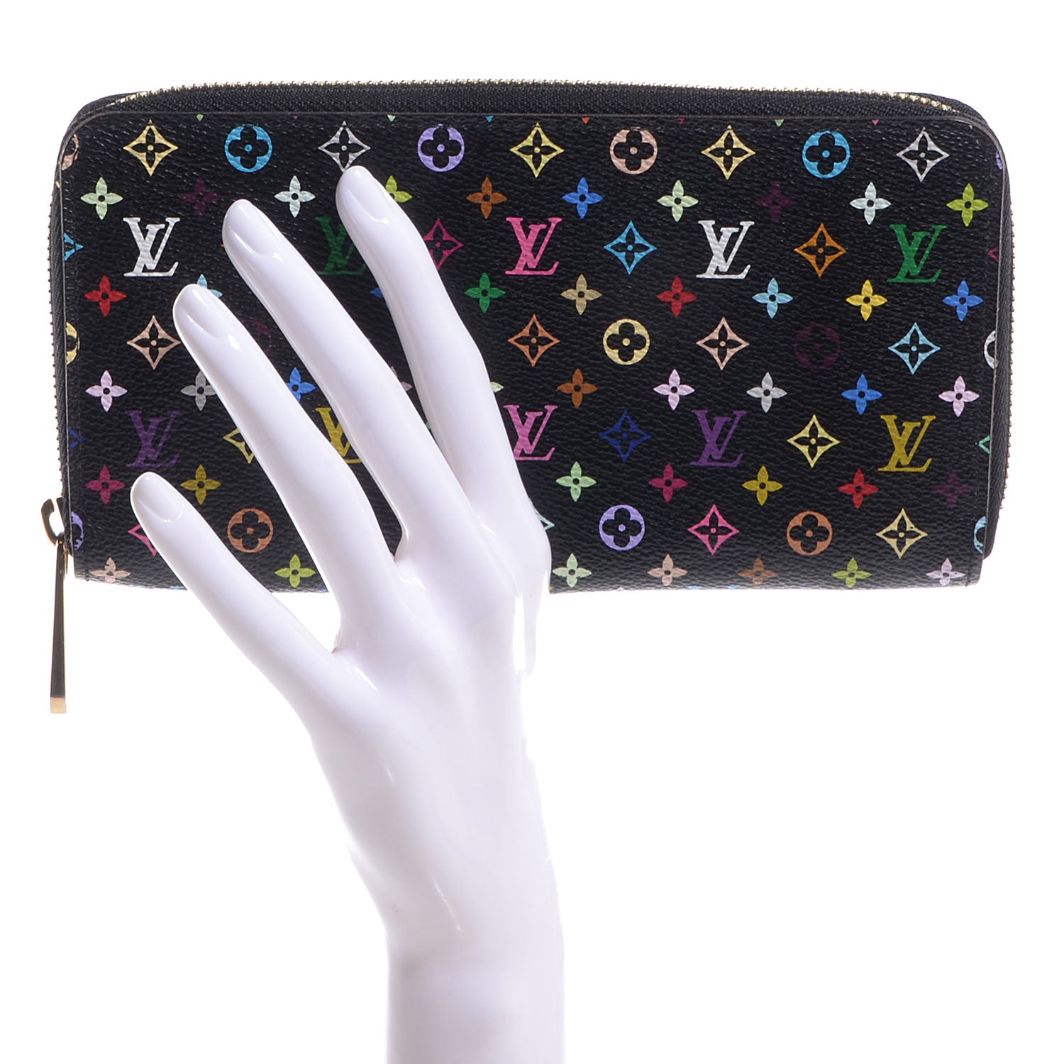 Louis Vuitton Monogram Multicolor Zippy Wallet Black Grenade 2 of 7