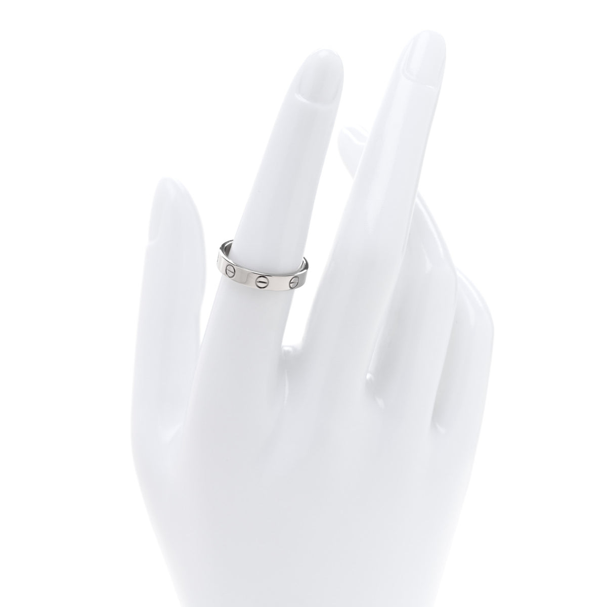18K White Gold 3.5mm LOVE Wedding Band Ring 54 6.75