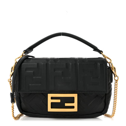 Fendi Nappa FF 1974 Embossed Mini Baguette Black 1 of 10
