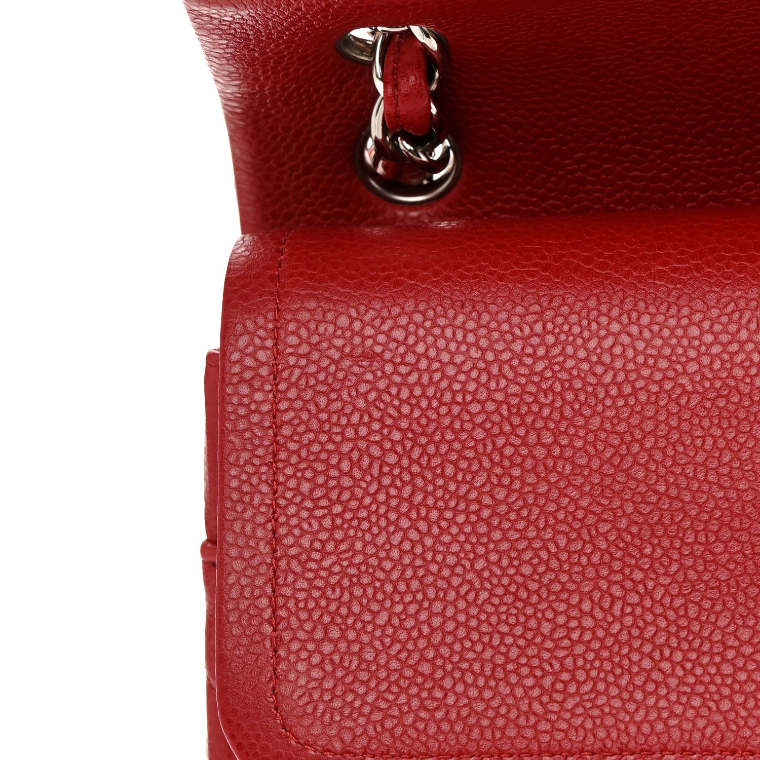 Chanel Caviar Quilted Jumbo Double Flap Red 11 of 11