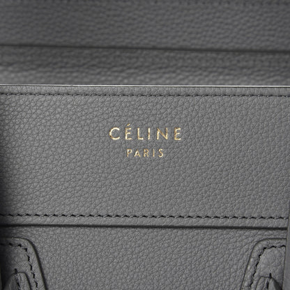 Celine Baby Drummed Calfskin Micro Luggage Kohl 7 of 7