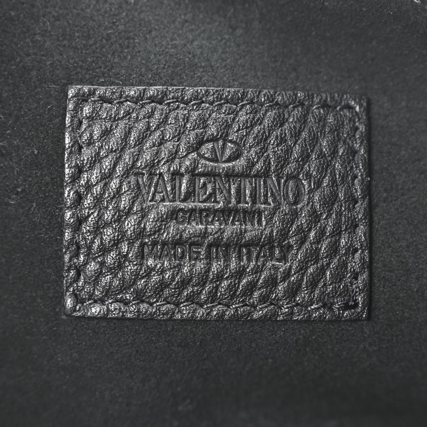 Calfskin Rockstud Zip Pouch Black Black