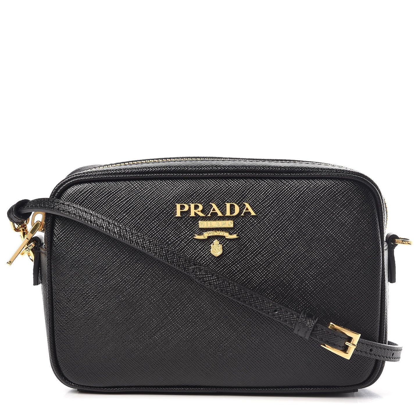 Saffiano Small Camera Crossbody Bag Black