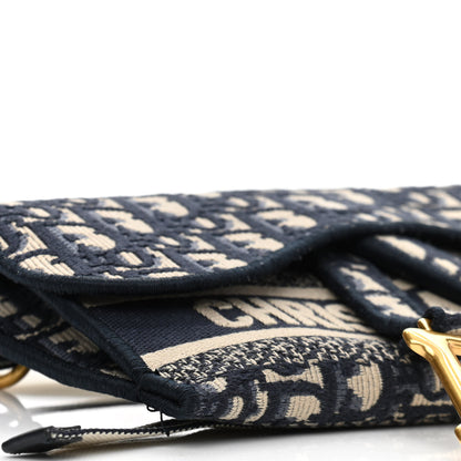 Christian Dior Oblique Slim Saddle Pouch Blue 9 of 12