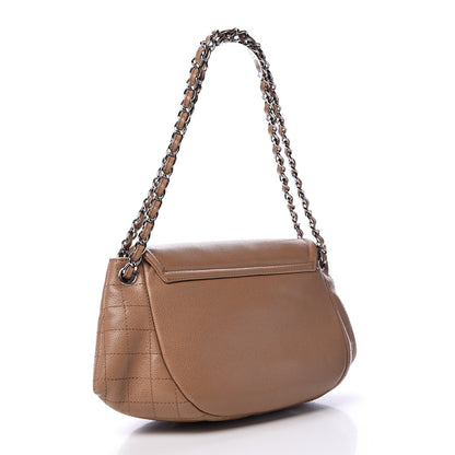 Chanel Caviar Large Half Moon Flap Dark Beige 2 of 18