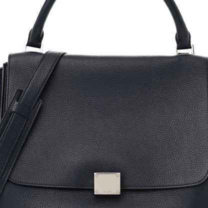 Celine Drummed Calfskin Suede Medium Trapeze Navy Blue 7 of 12