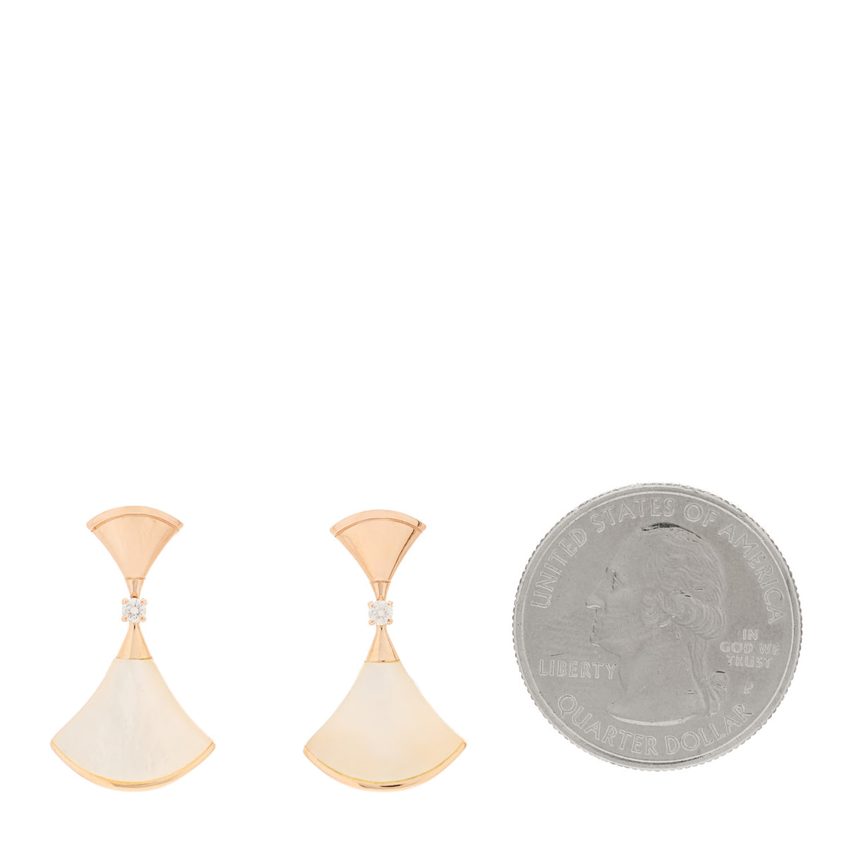18K Rose Gold Diamond Mother of Pearl Divas' Dream Earrings
