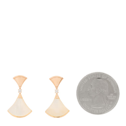 Bulgari 18K Rose Gold Diamond Mother of Pearl Divas' Dream Earrings 2 of 5