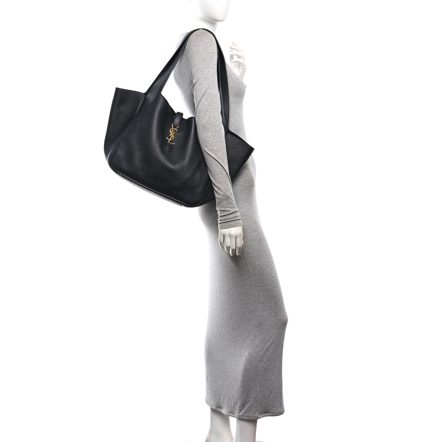 Saint Laurent Grained Deerskin Bea Tote Black 2 of 10