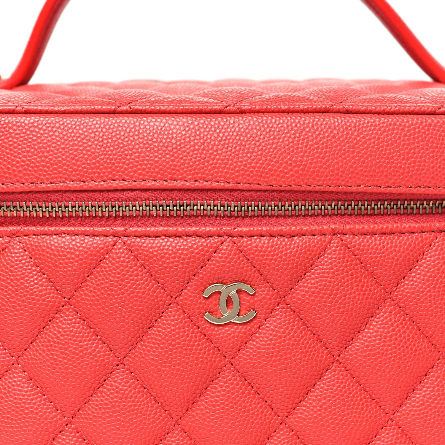 Chanel Caviar Quilted Large Vanity Pouch Red 9 of 12