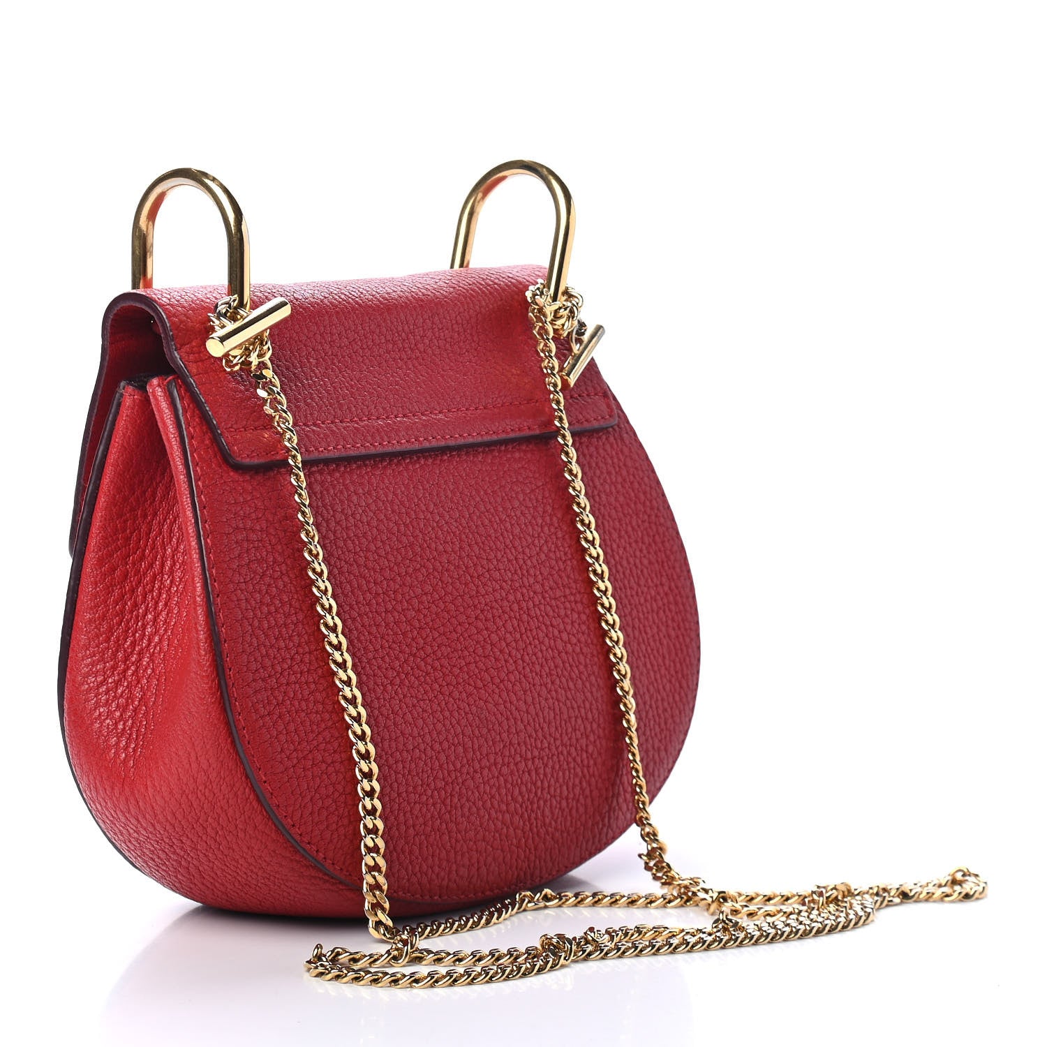 Chloe Grained Lambskin Mini Drew Shoulder Bag Plaid Red 2 of 4