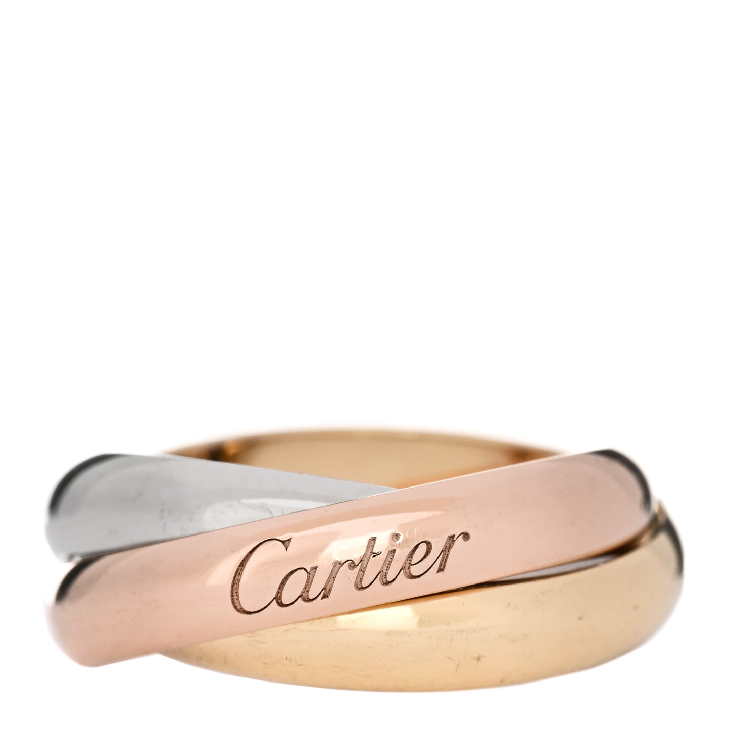 18K Pink Yellow White Gold Classic Trinity Ring 53 6.25