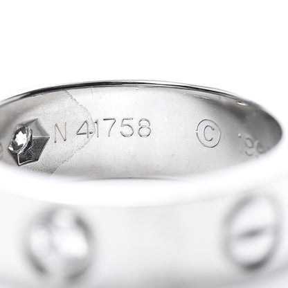 Cartier 18K White Gold 3 Diamond 5.5mm LOVE Ring 49 4.75 5 of 7